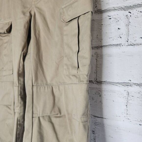 Empyre Mens Tan Khaki Mid-Rise Relaxed Fit Flat Front Baggy Cargo Pants Size 28 - Picture 6 of 13